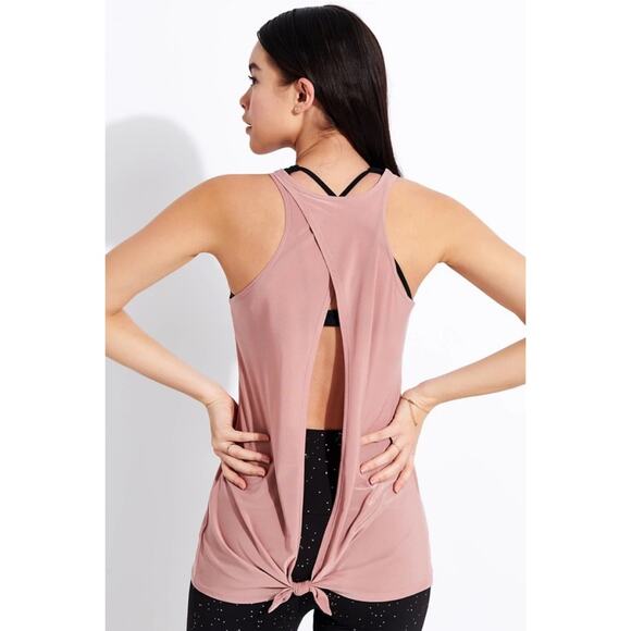 New Onzie Tie Back Tank in Pink One Size - Picture 2 of 11